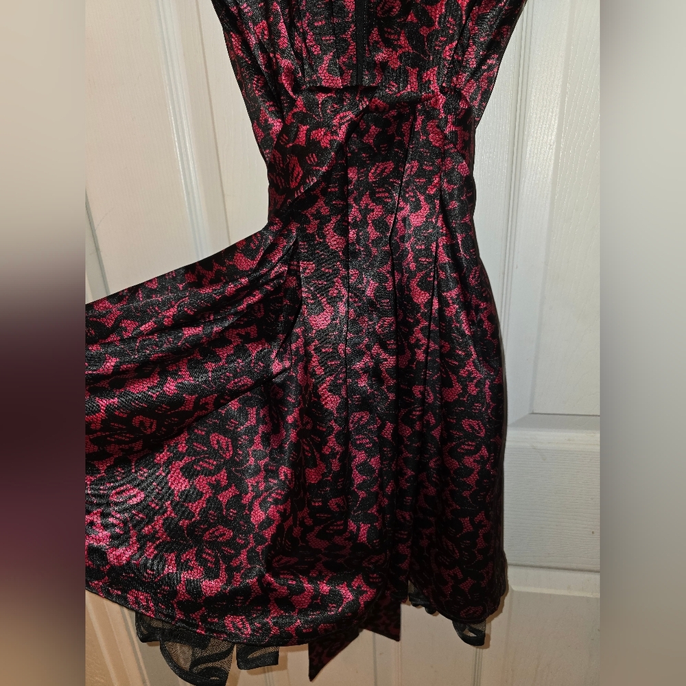 Vintage, Fahion Bug, Size 18w, Formal Wear, Elegant Black and Pink Women's Dress